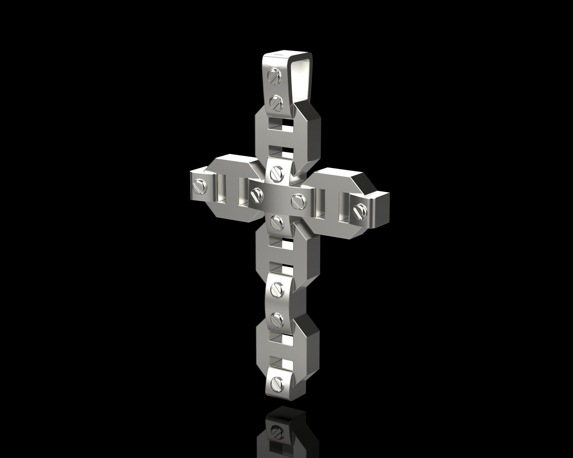 Pendant Cross without Diamonds N20 3D print model_13