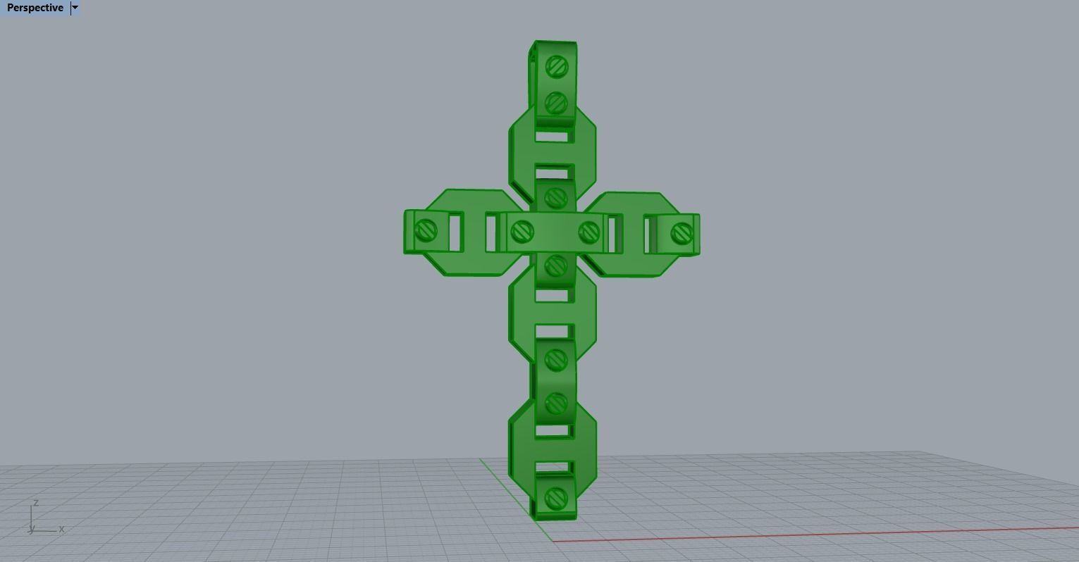 Pendant Cross without Diamonds N20 3D print model_20
