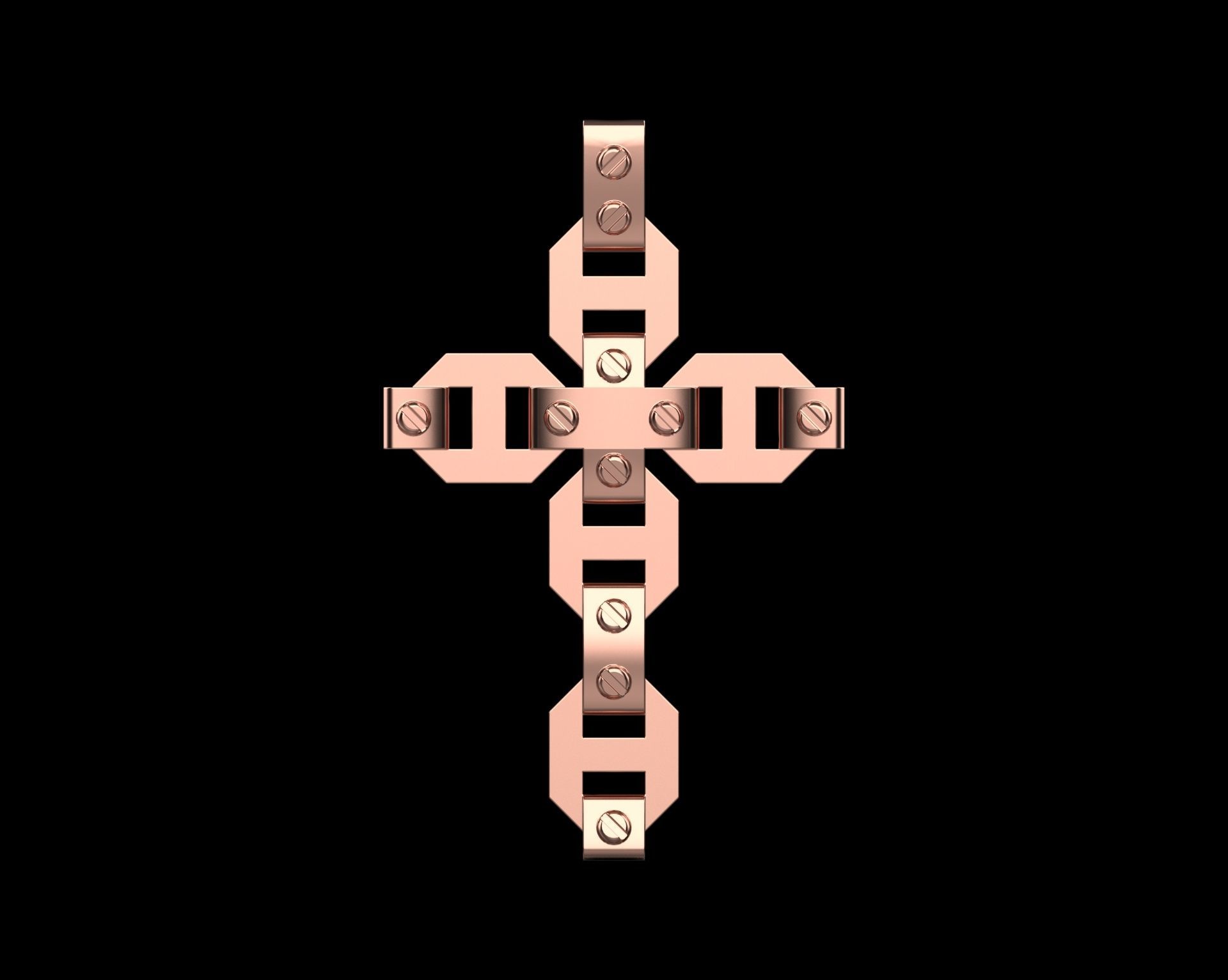 Pendant Cross without Diamonds N20 3D print model_1