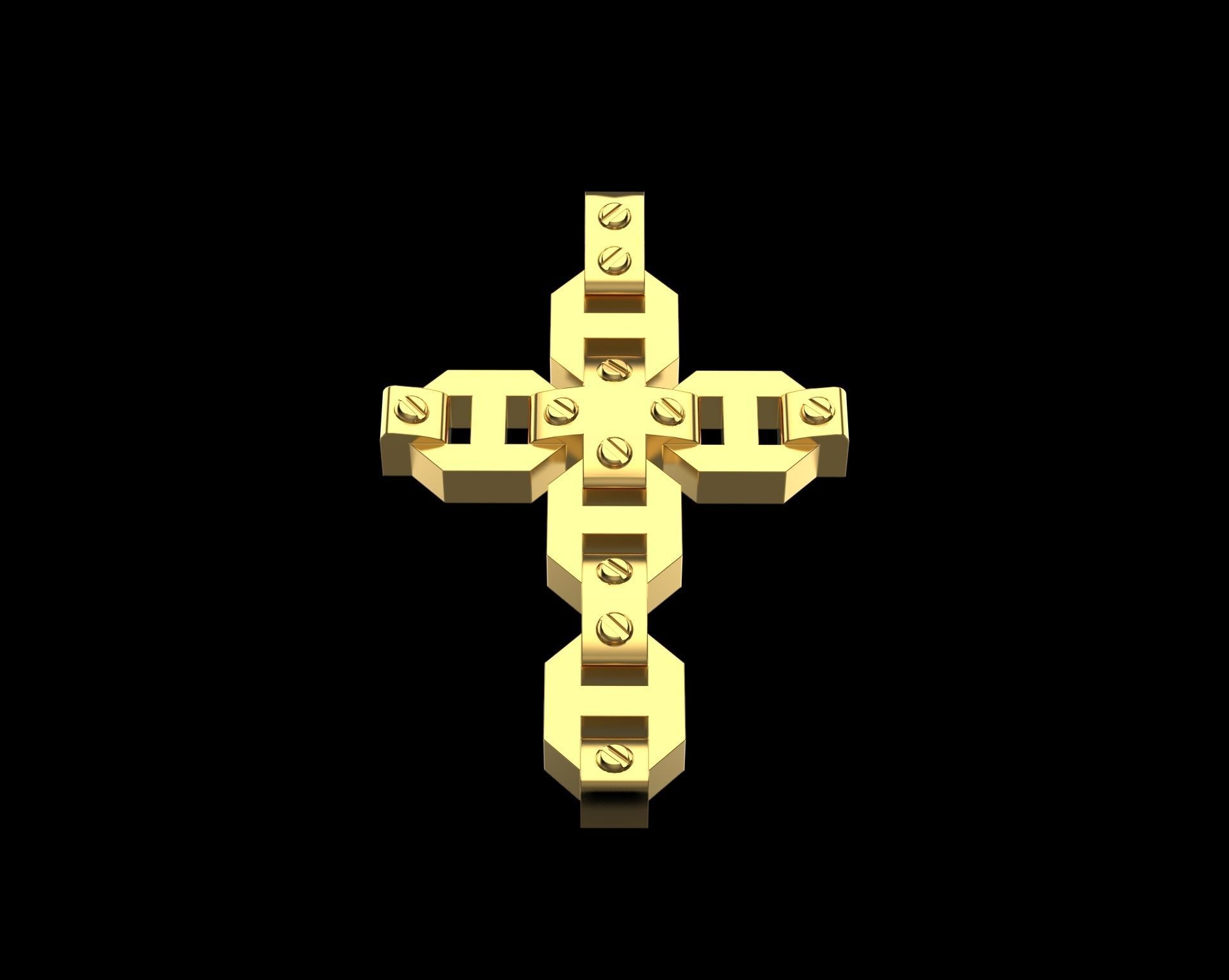 Pendant Cross without Diamonds N20 3D print model_16