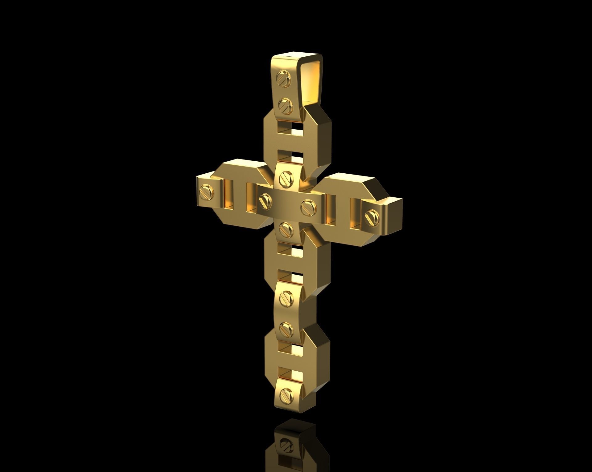 Pendant Cross without Diamonds N20 3D print model_6