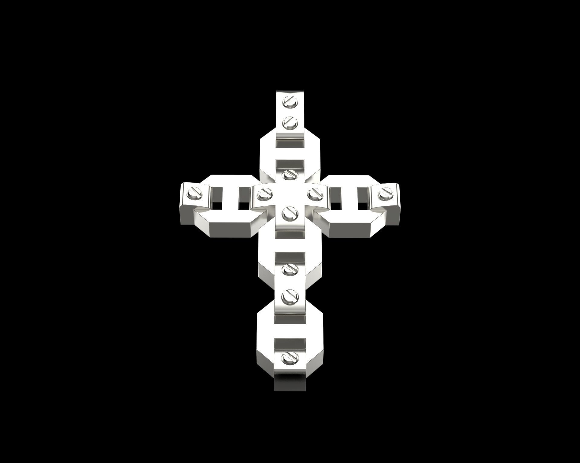 Pendant Cross without Diamonds N20 3D print model_12