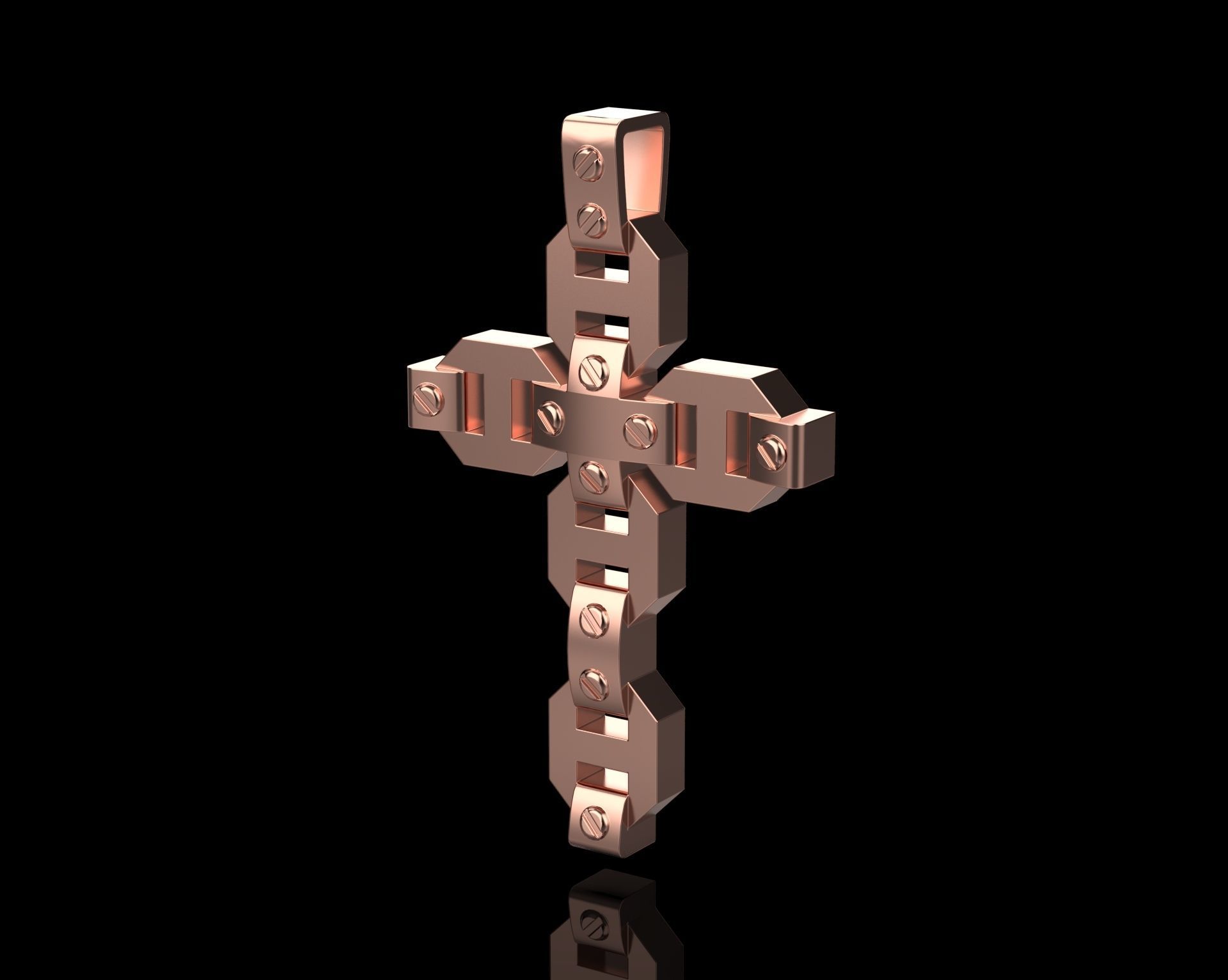 Pendant Cross without Diamonds N20 3D print model_14