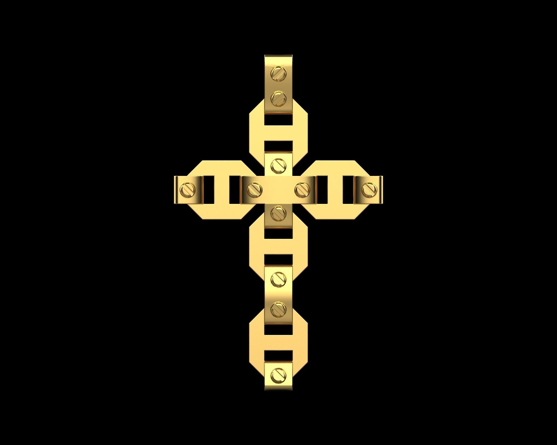 Pendant Cross without Diamonds N20 3D print model_5