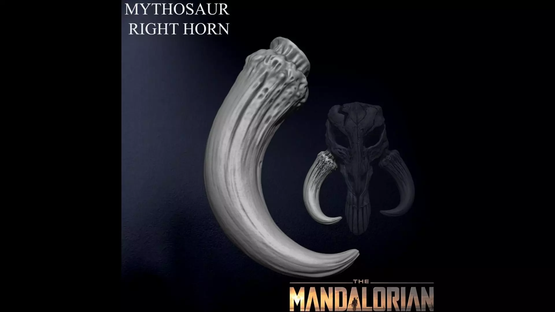 3D PRINTABLE MYTHOSAUR RIGHT HORN - THE MANDALORIAN STAR WARS 3D print model_0