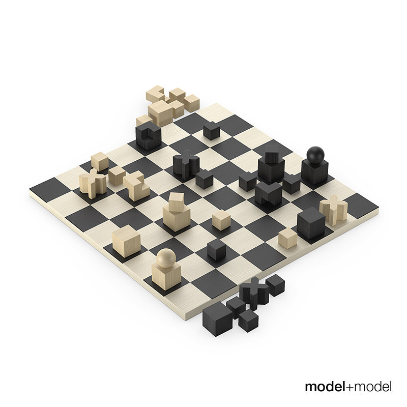 Bauhaus Chess set 3D model_1