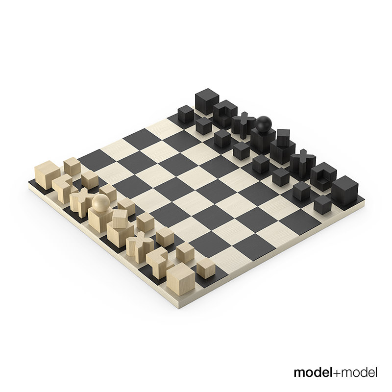Bauhaus Chess set 3D model_0