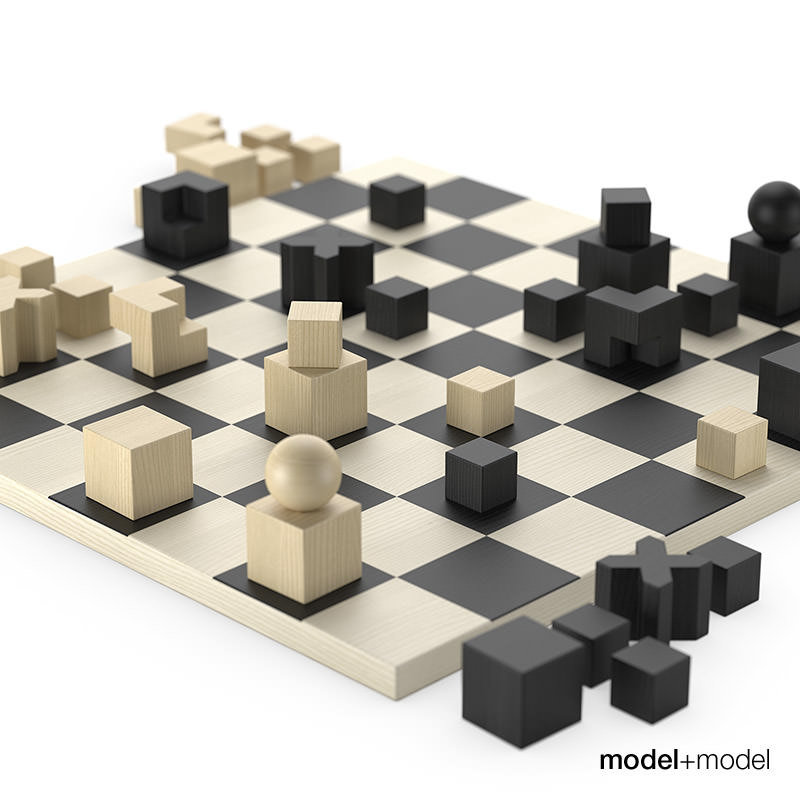 Bauhaus Chess set 3D model_2