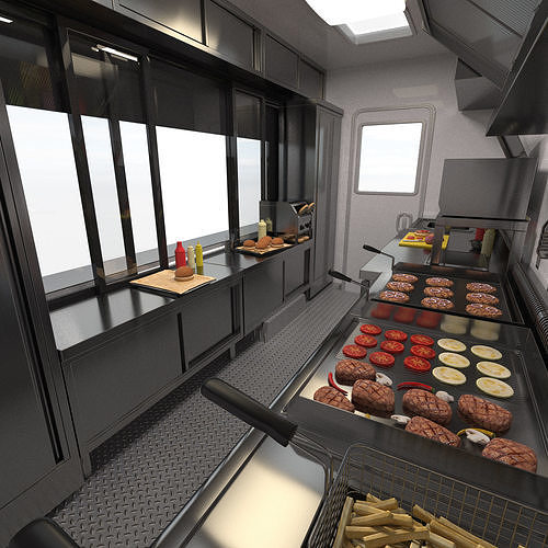 VW Crafter FoodTruck 3D model 7