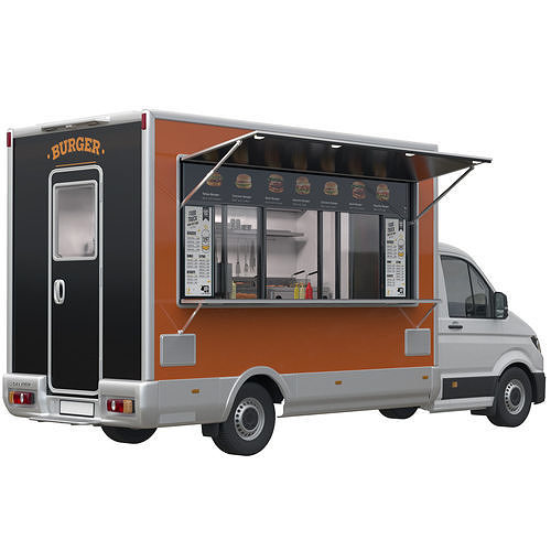 VW Crafter FoodTruck 3D model 2