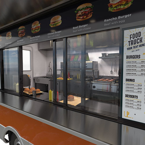 VW Crafter FoodTruck 3D model 5