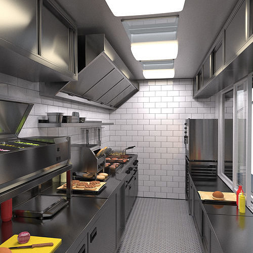 Food Truck VW Crafter 2 MAXI 3D model 6