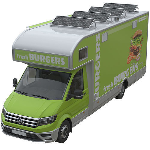 Food Truck VW Crafter 2 MAXI 3D model 4