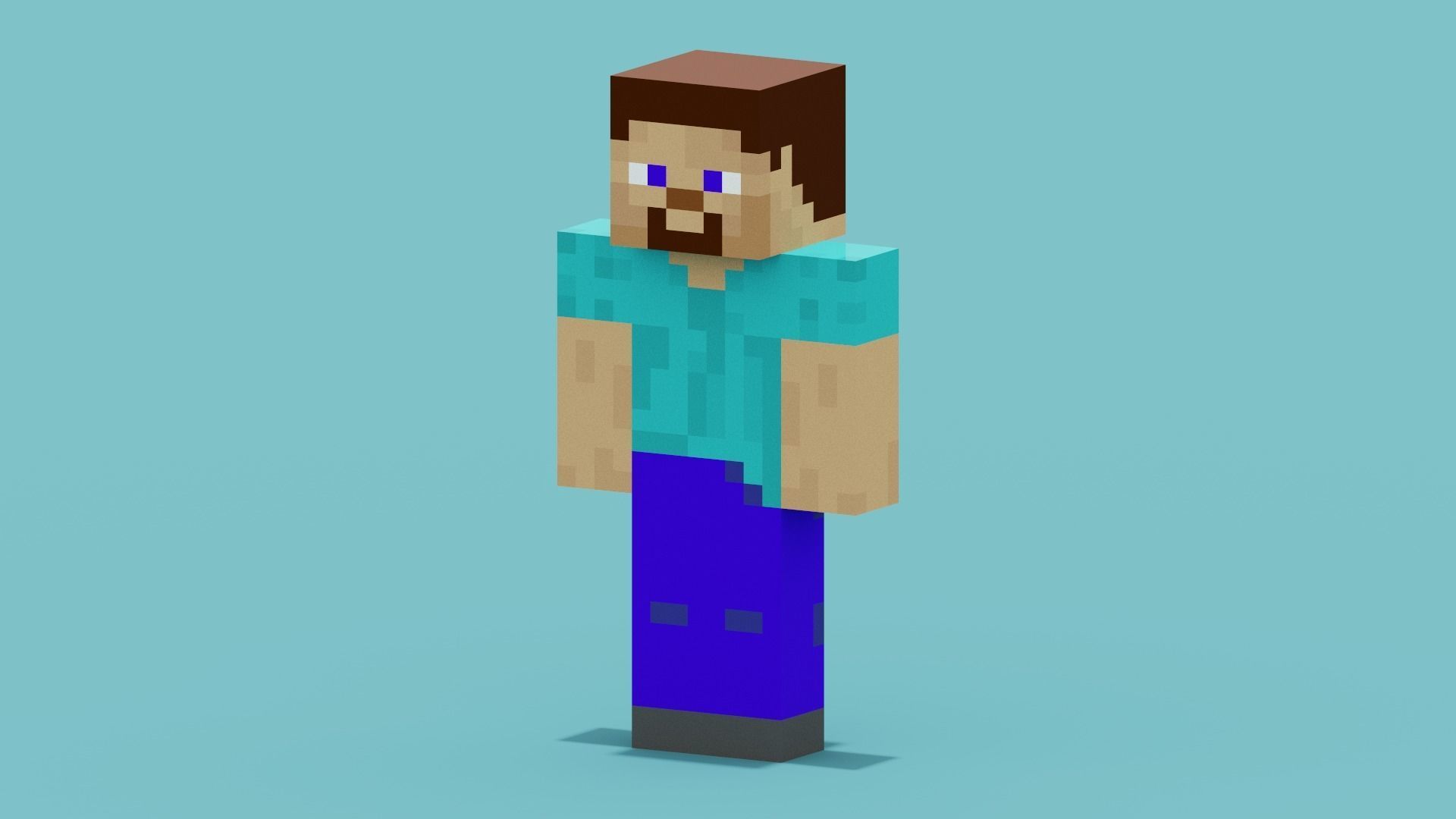 Steve Minecraft Low-poly 3D model_2
