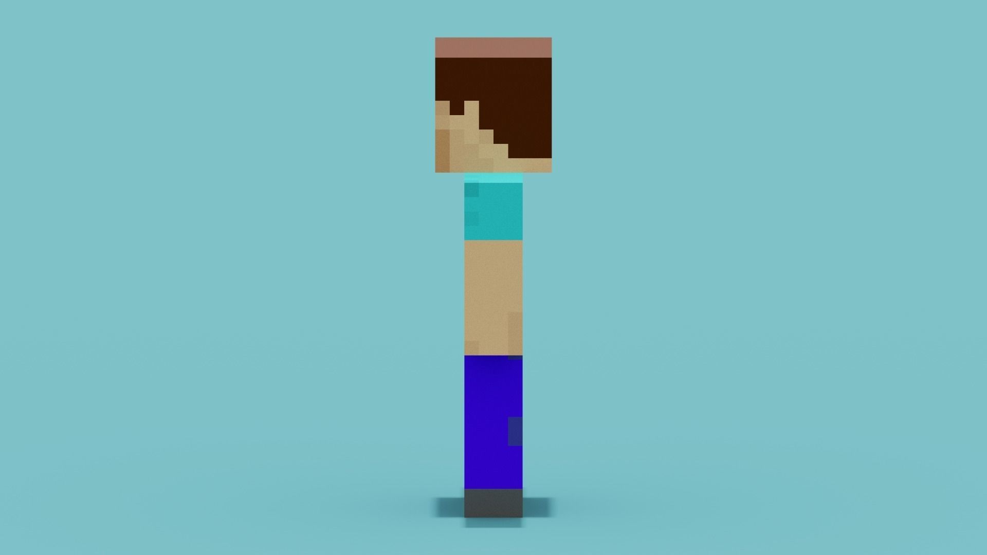 Steve Minecraft Low-poly 3D model_4