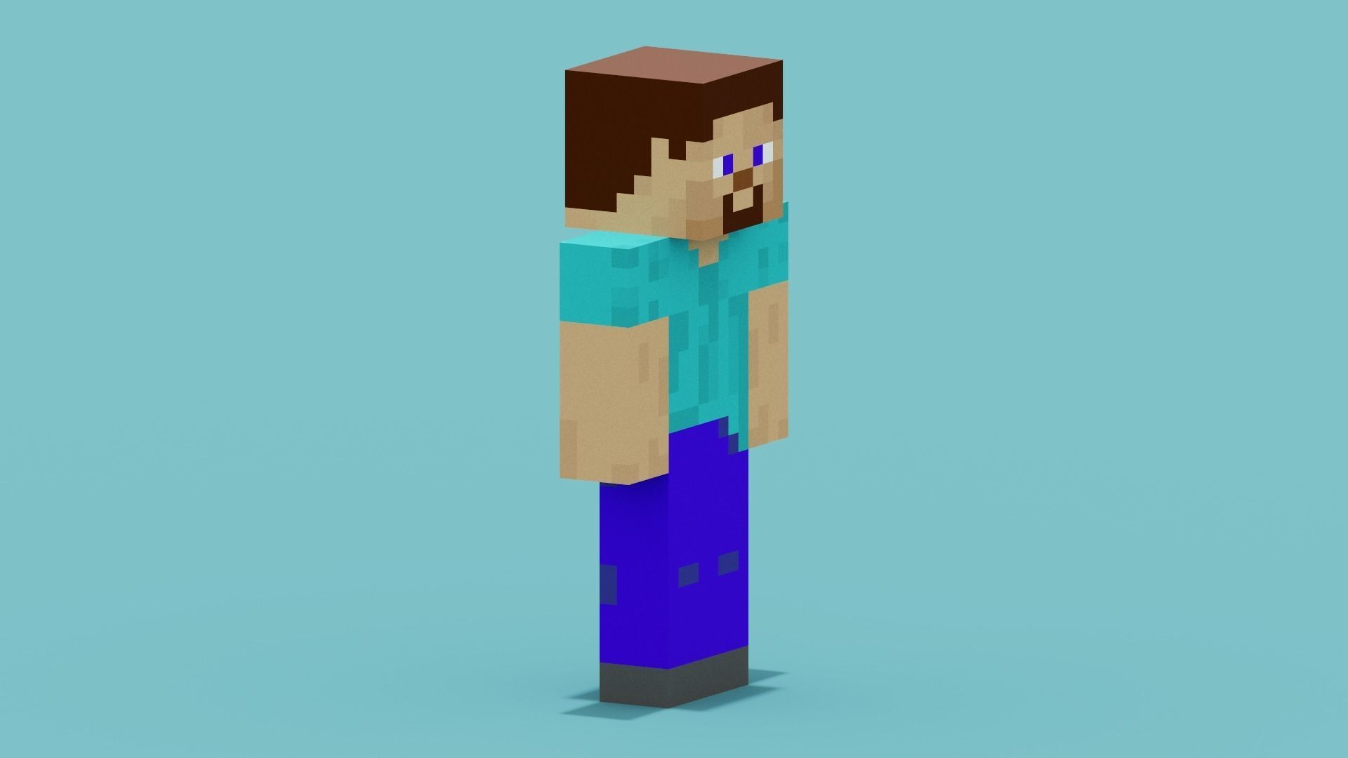 Steve Minecraft Low-poly 3D model_11
