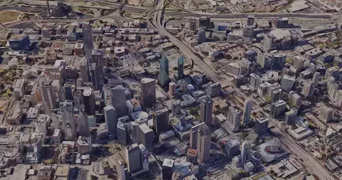 Dallas-City Skyline Free low-poly 3D model