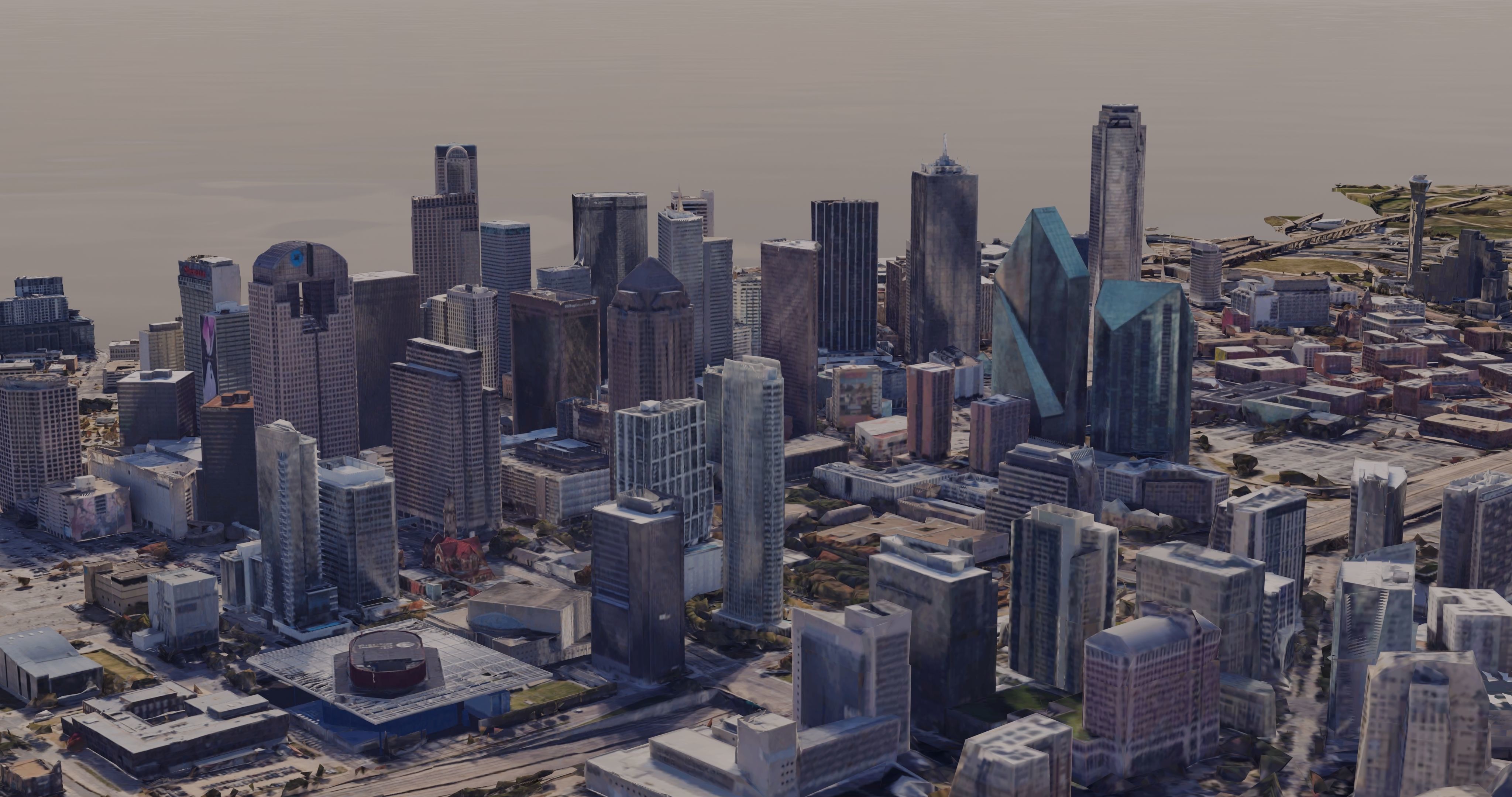 Dallas-City Skyline Free low-poly 3D model_2