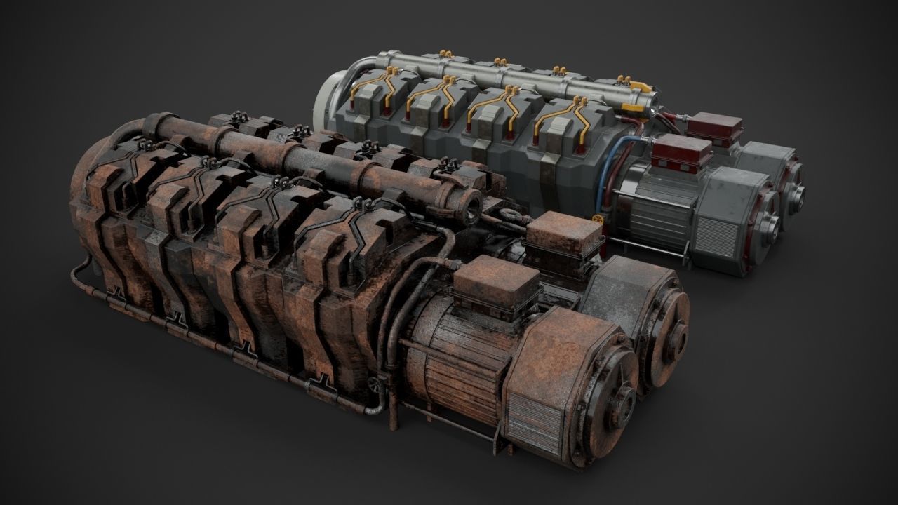 Machinery device 3D model_2