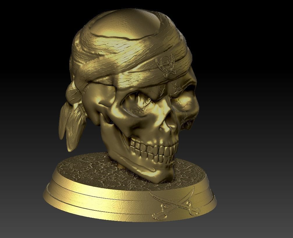 skull pirate 3D print model_1