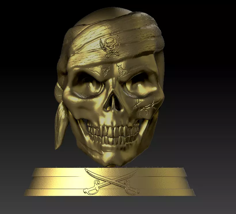 skull pirate 3D print model_0