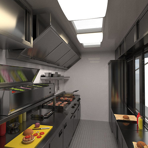 Sprinter Food Truck 3D model 7