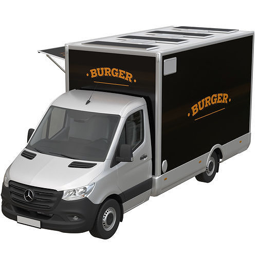 Sprinter Food Truck 3D model 2