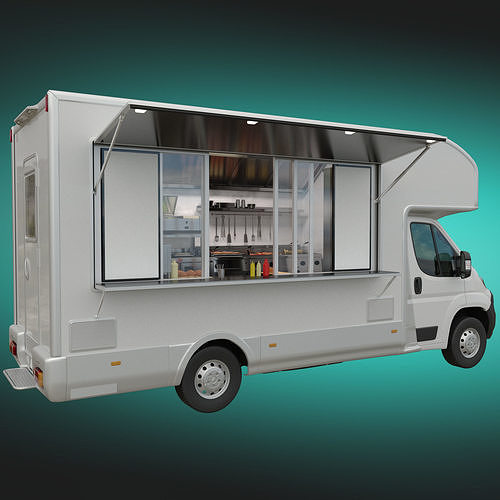 Food Truck New Peugeot Boxter  3D model 2