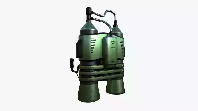 Jetpack E09 Green Metal - SciFi Character Design Low-poly 3D model
