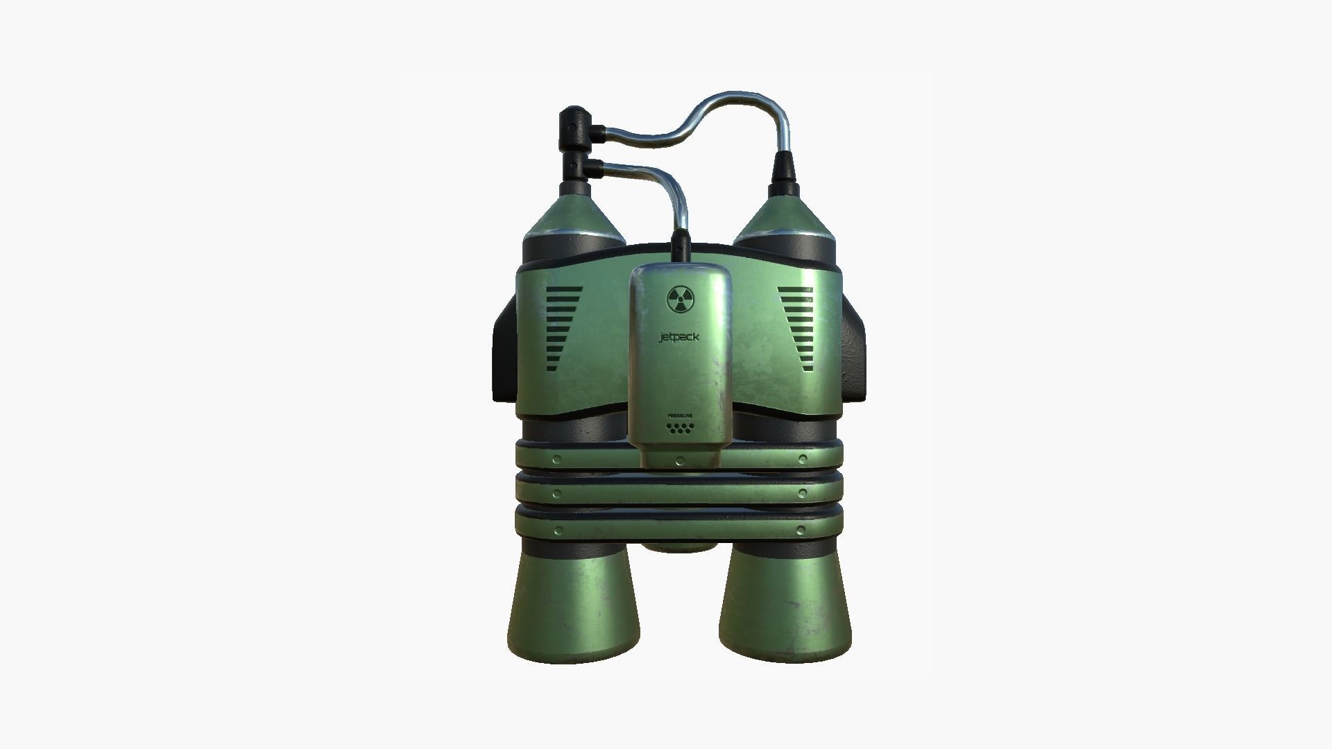 Jetpack E09 Green Metal - SciFi Character Design Low-poly 3D model_3