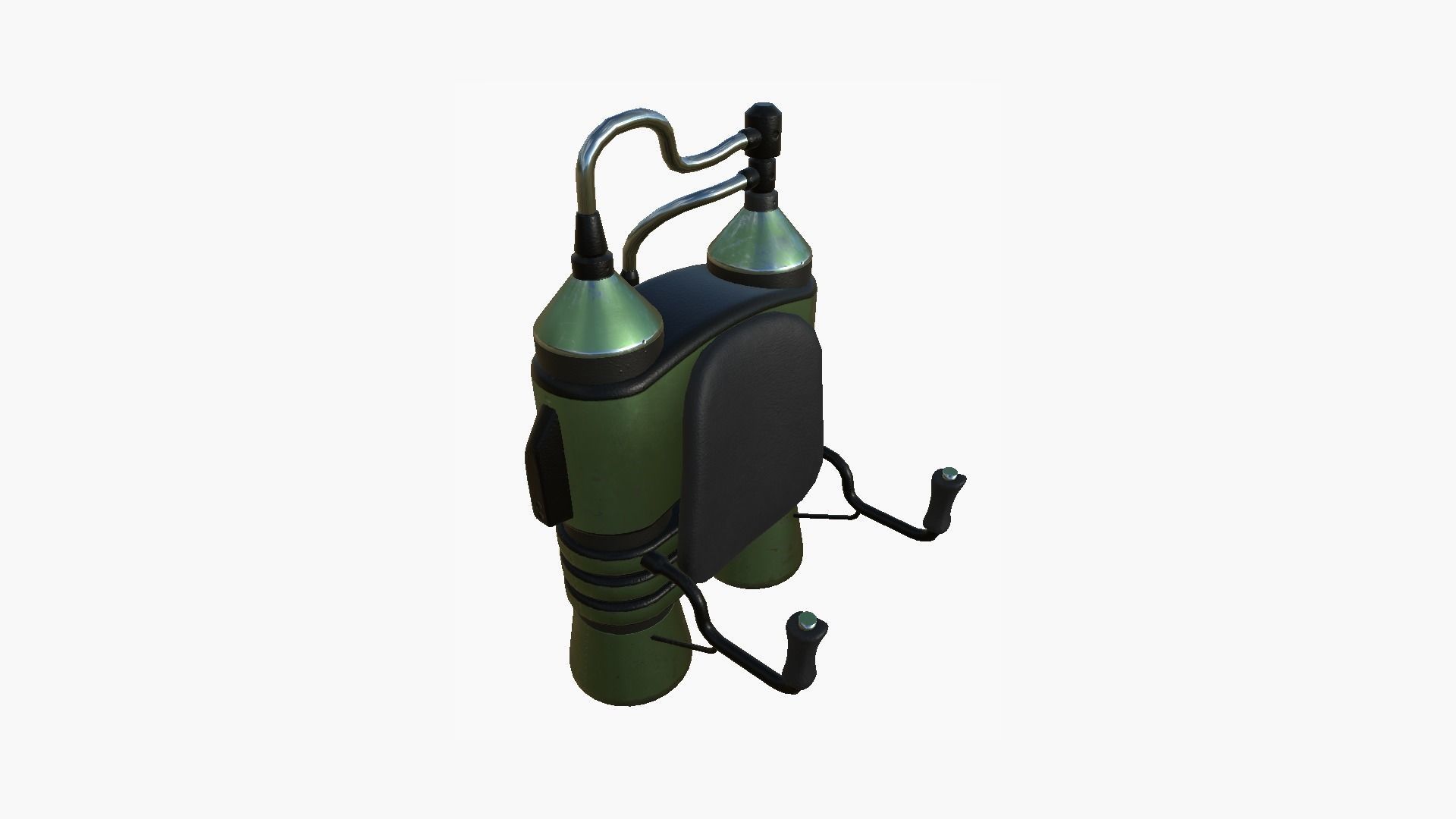 Jetpack E09 Green Metal - SciFi Character Design Low-poly 3D model_2
