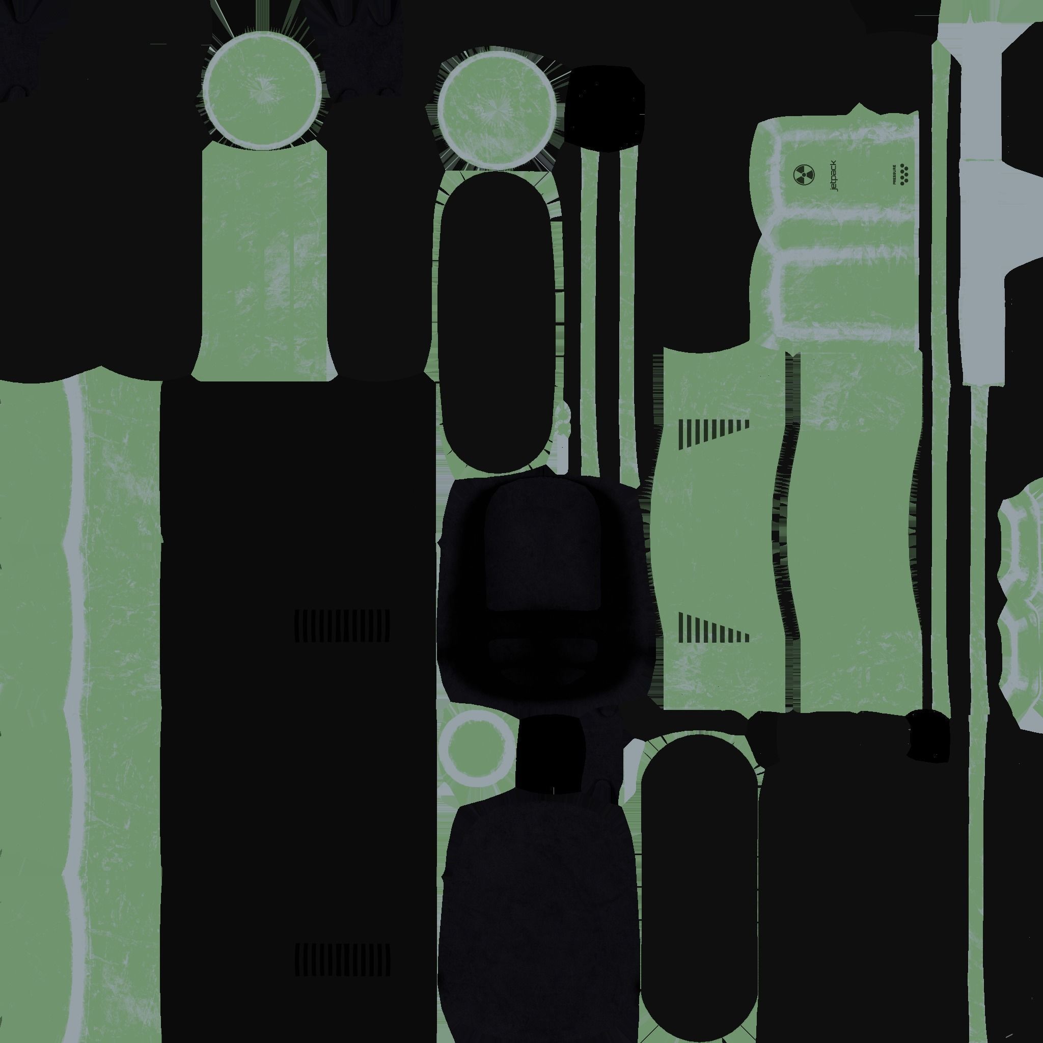 Jetpack E09 Green Metal - SciFi Character Design Low-poly 3D model_24