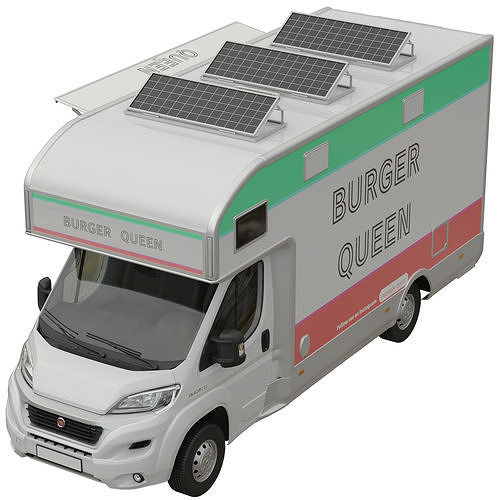 Food Truck Fiat Ducato 3D model 2
