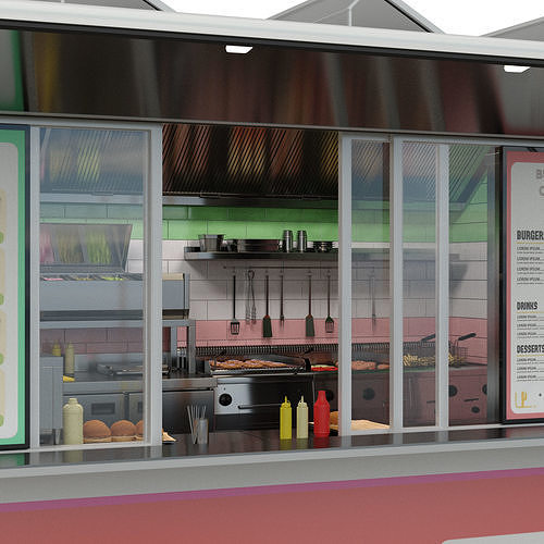 Food Truck Fiat Ducato 3D model 6