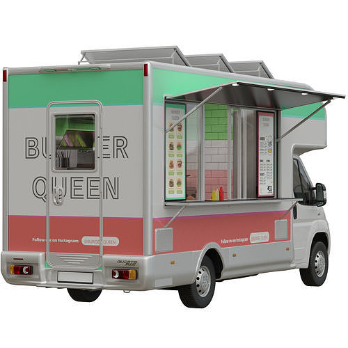 Food Truck Fiat Ducato 3D model 4