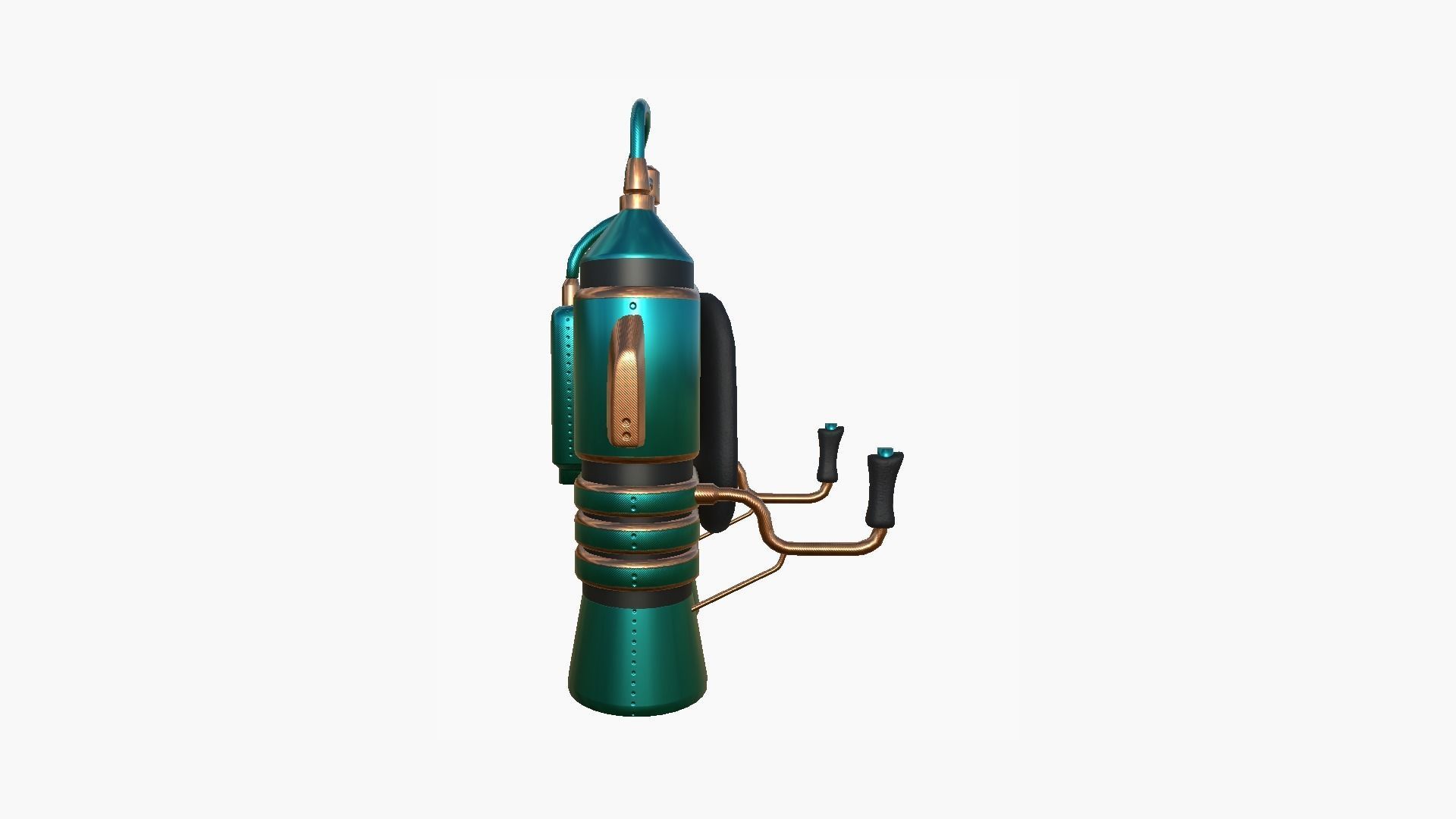 Jetpack E10 Blue Bronze - SciFi Character Design Low-poly 3D model_4