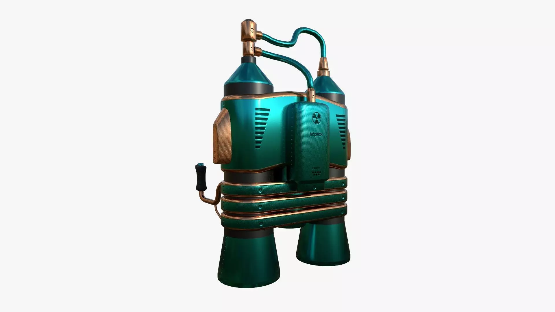 Jetpack E10 Blue Bronze - SciFi Character Design Low-poly 3D model_0