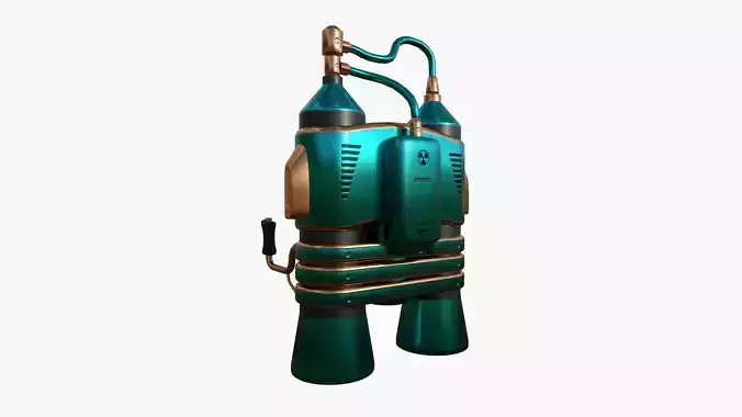 Jetpack E10 Blue Bronze - SciFi Character Design Low-poly 3D model
