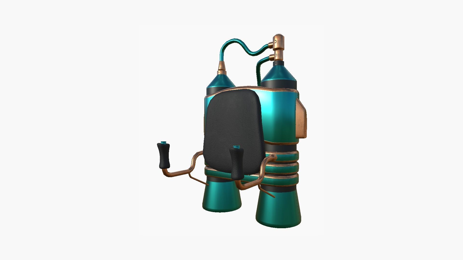 Jetpack E10 Blue Bronze - SciFi Character Design Low-poly 3D model_1