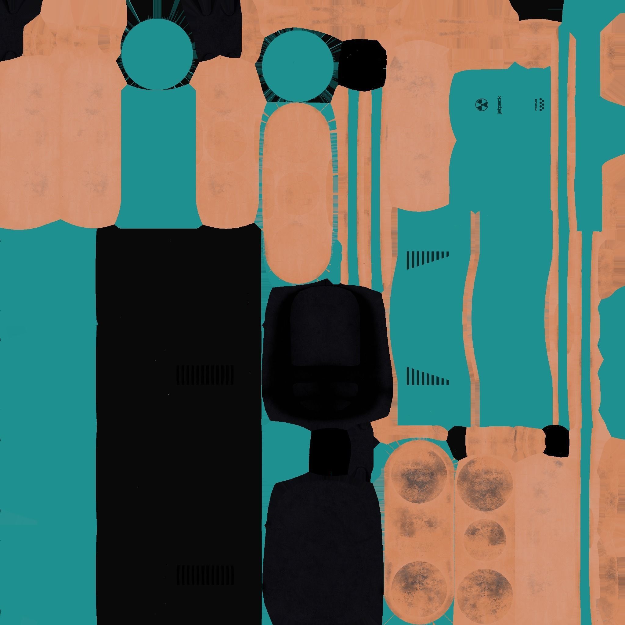 Jetpack E10 Blue Bronze - SciFi Character Design Low-poly 3D model_21