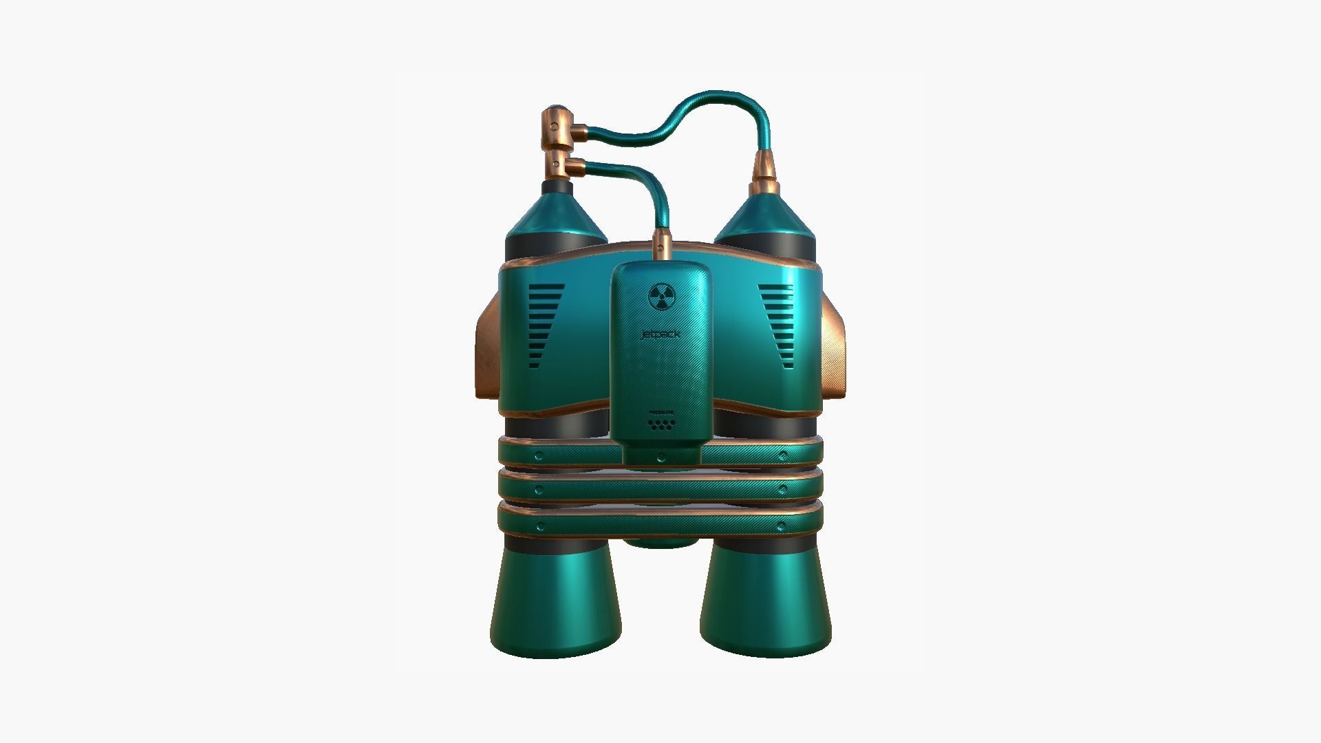 Jetpack E10 Blue Bronze - SciFi Character Design Low-poly 3D model_3