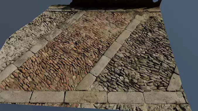 scanminicobble02 cobblestone path 3D model