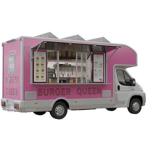 Food Truck RAM PROMASTER 3D model 6