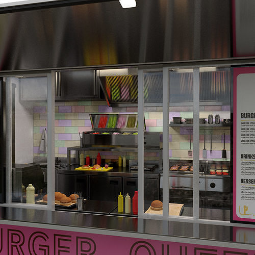 Food Truck RAM PROMASTER 3D model 7