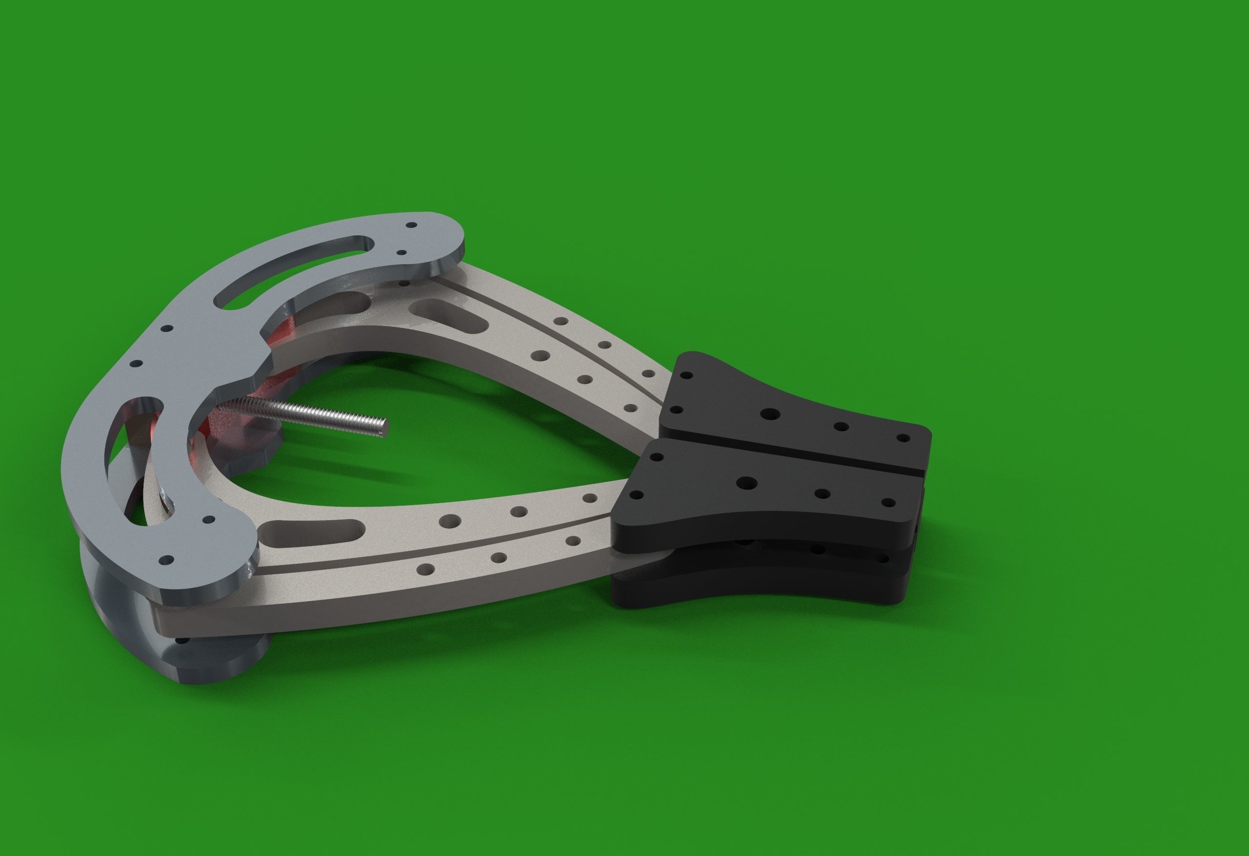 Mechanical Robotic gripper arm 2 finger with linear screw drive 3D print model_6
