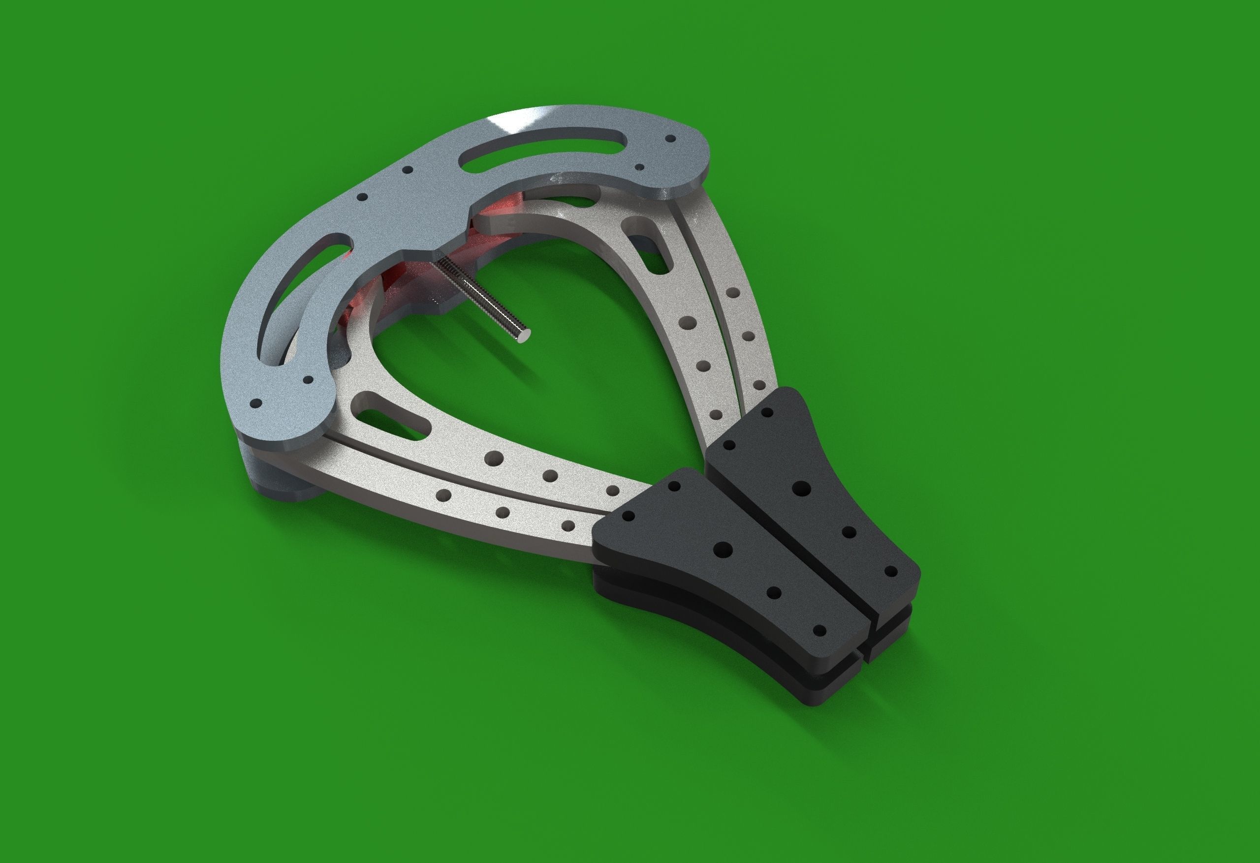 Mechanical Robotic gripper arm 2 finger with linear screw drive 3D print model_4