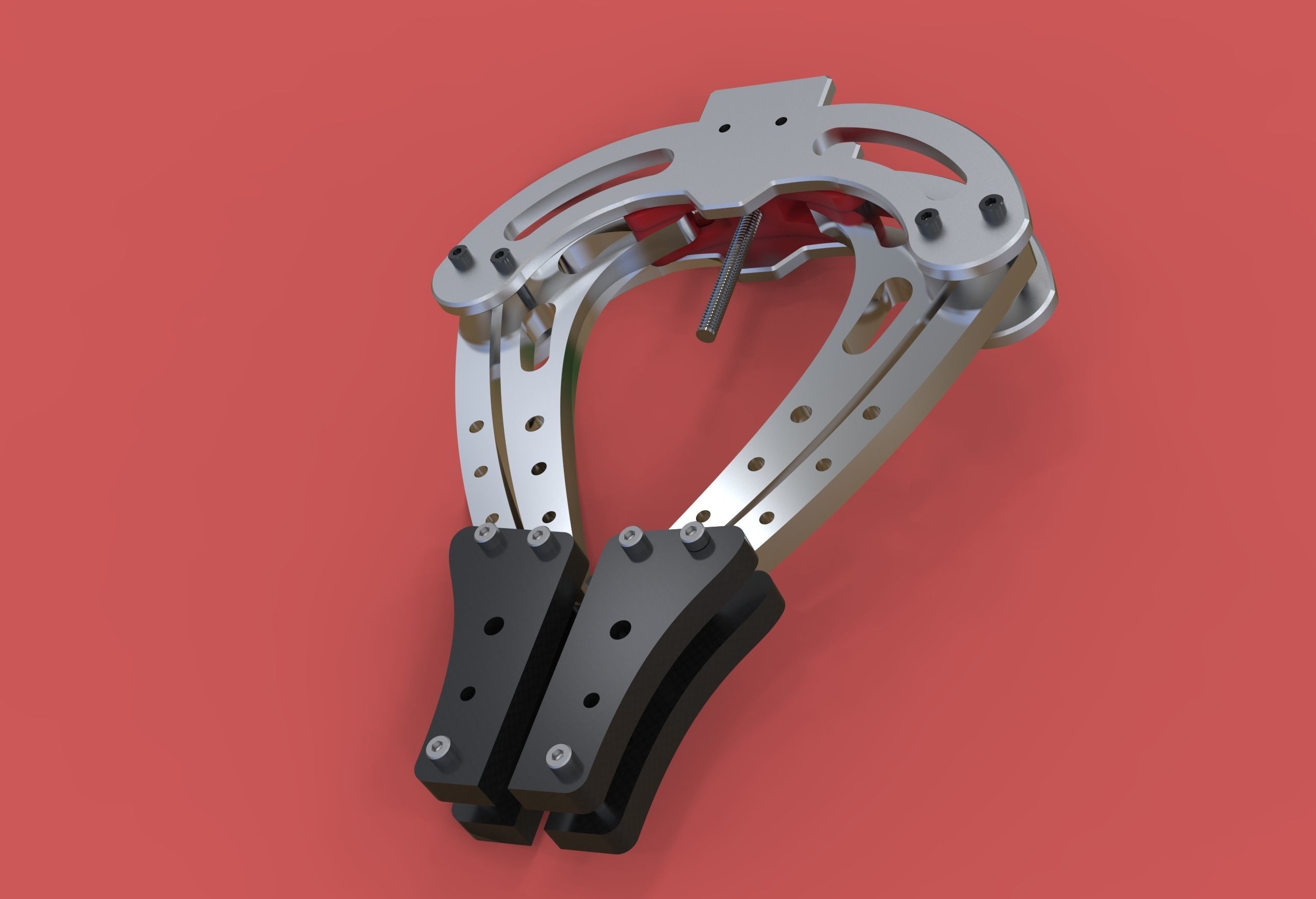 Mechanical Robotic gripper arm 2 finger with linear screw drive 3D print model_14