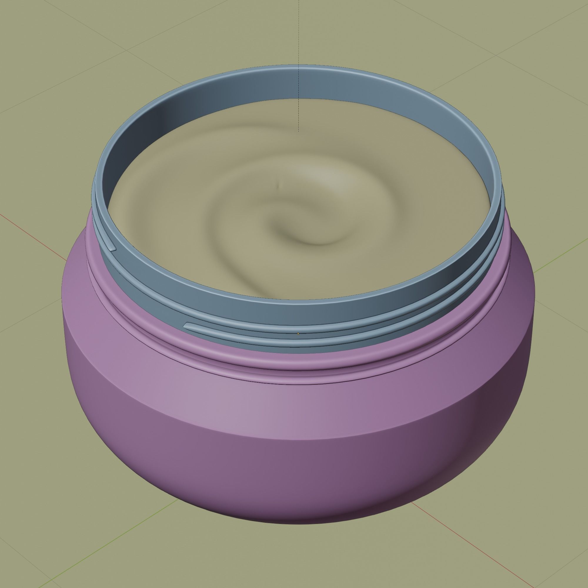 Cream Jar 50 Low-poly 3D model_9