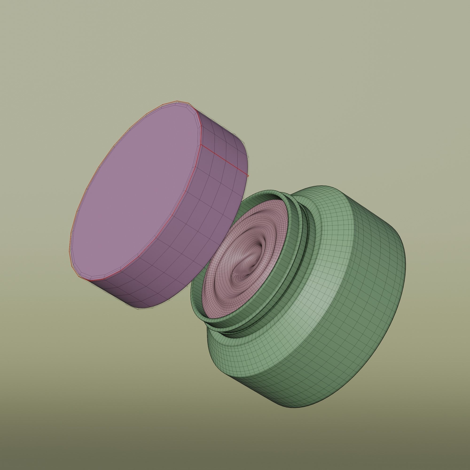 Cream Jar 48 Low-poly 3D model_9