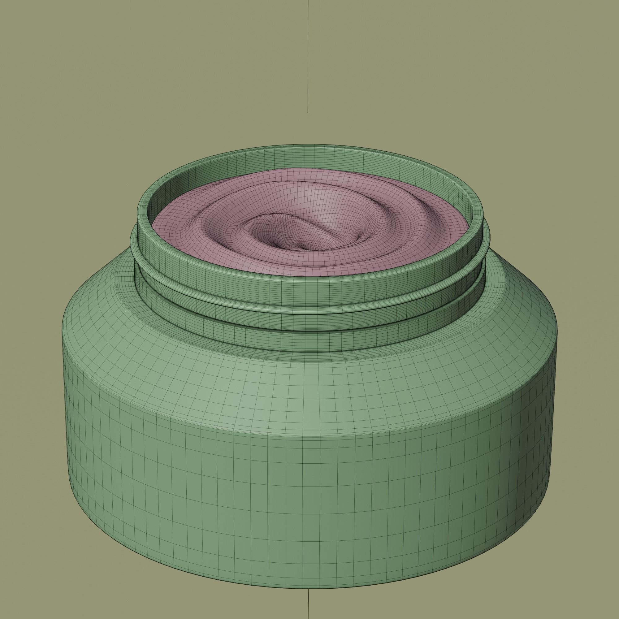 Cream Jar 48 Low-poly 3D model_11